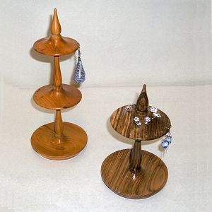 woodturned earring stands